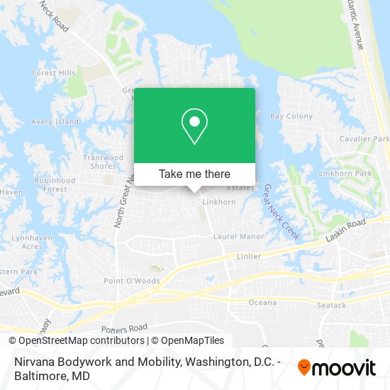 Nirvana Bodywork and Mobility map
