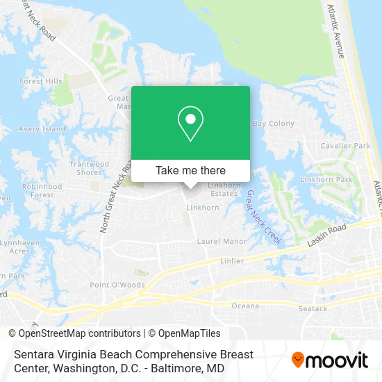 Sentara Virginia Beach Comprehensive Breast Center map