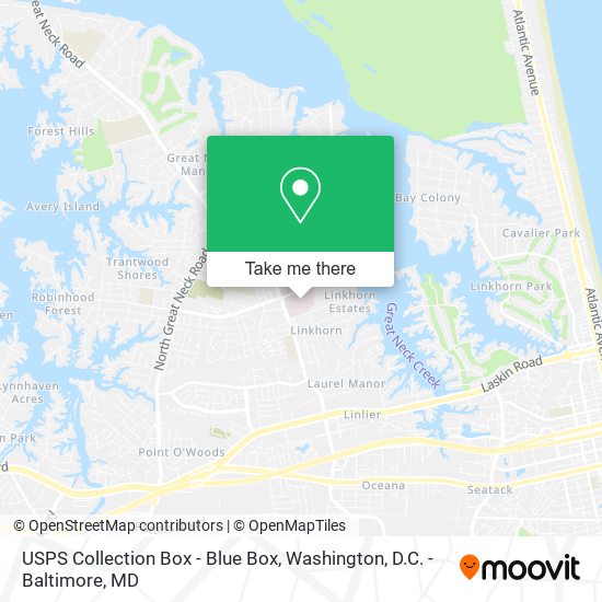 Mapa de USPS Collection Box - Blue Box