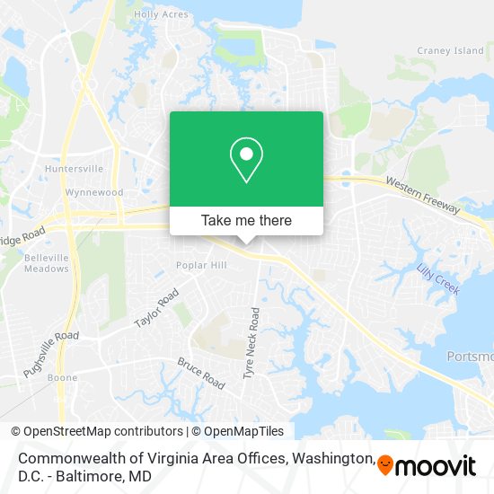 Commonwealth of Virginia Area Offices map