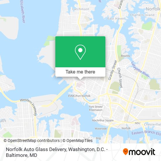 Norfolk Auto Glass Delivery map