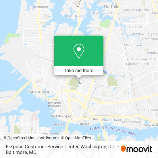 Mapa de E-Zpass Customer Service Center