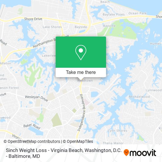 Sinch Weight Loss - Virginia Beach map