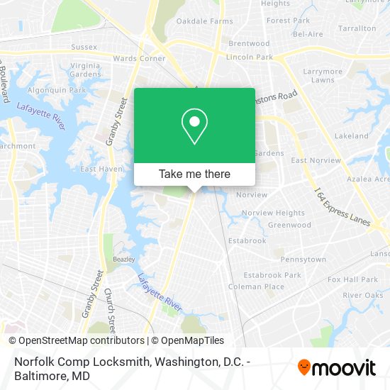 Mapa de Norfolk Comp Locksmith