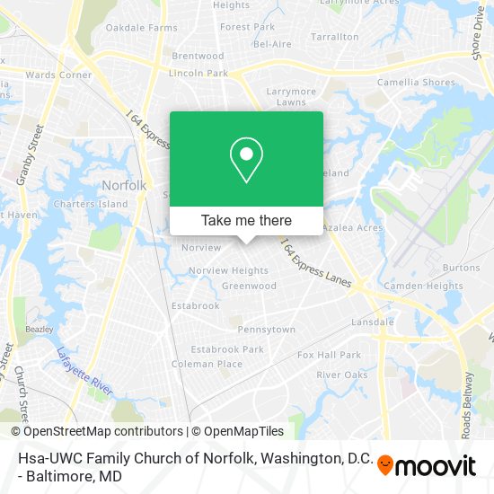 Mapa de Hsa-UWC Family Church of Norfolk