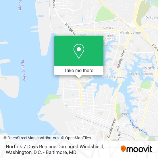 Norfolk 7 Days Replace Damaged Windshield map
