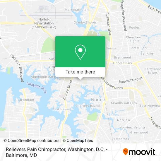 Relievers Pain Chiropractor map