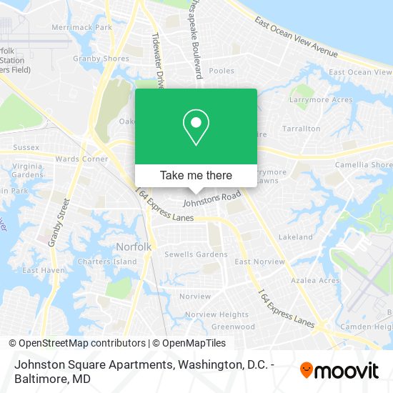 Mapa de Johnston Square Apartments