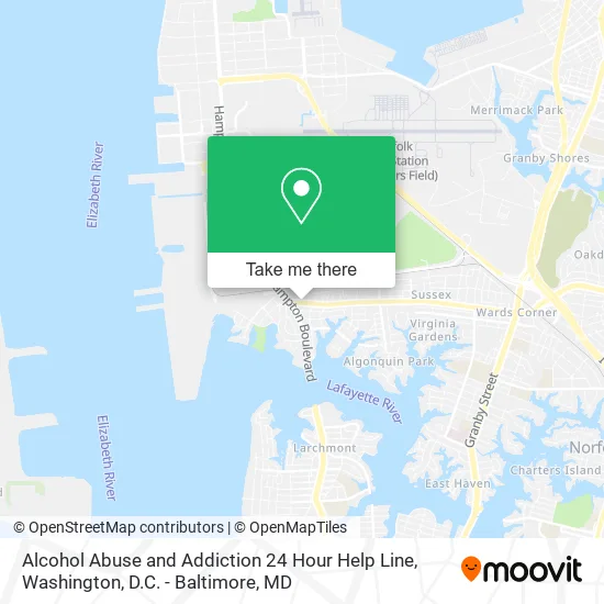 Alcohol Abuse and Addiction 24 Hour Help Line map