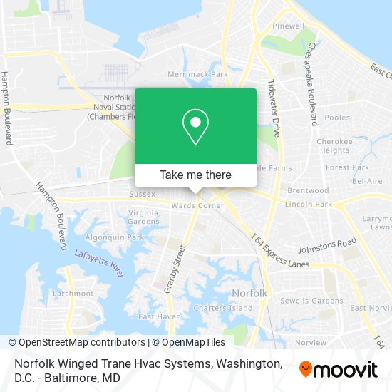Mapa de Norfolk Winged Trane Hvac Systems
