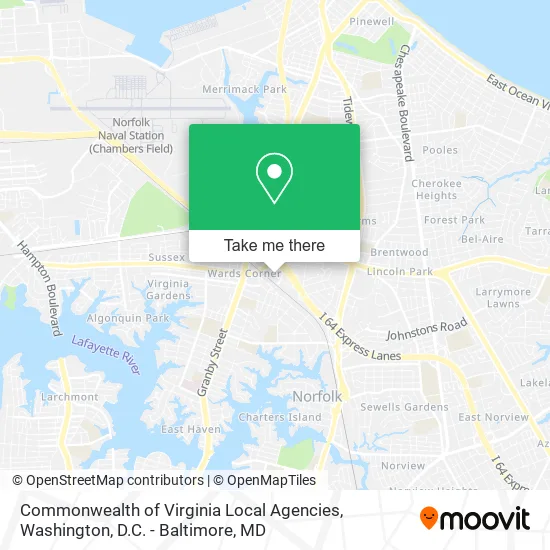 Mapa de Commonwealth of Virginia Local Agencies