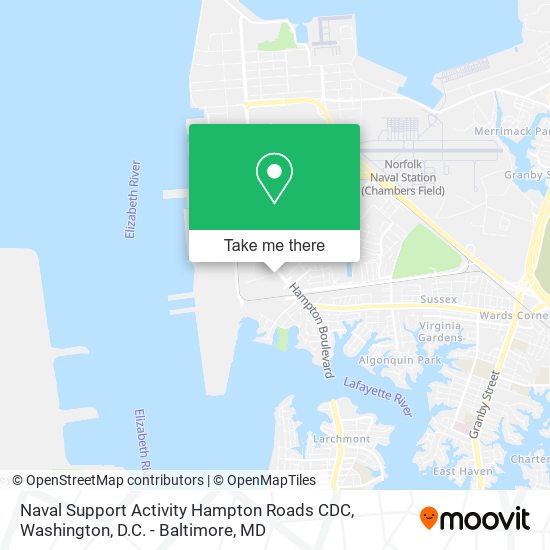 Naval Support Activity Hampton Roads CDC map
