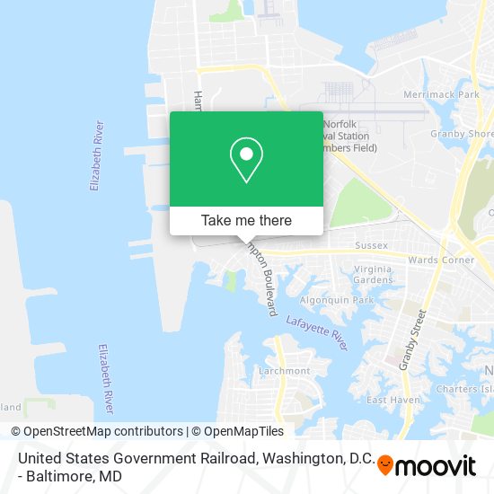 Mapa de United States Government Railroad