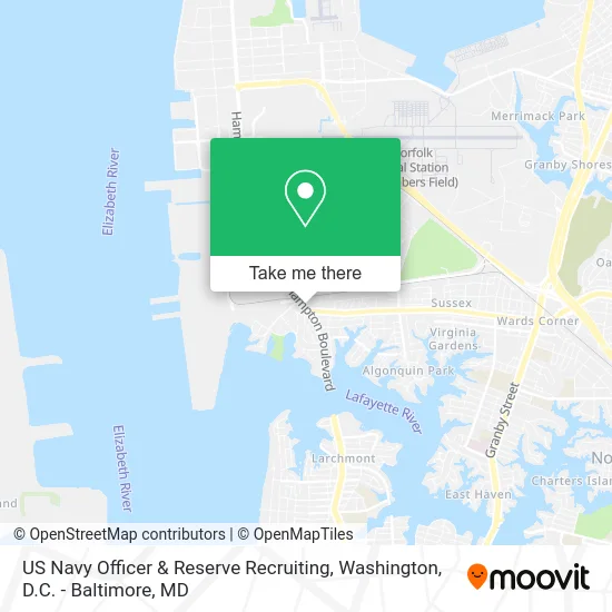 US Navy Officer & Reserve Recruiting map