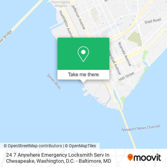 24 7 Anywhere Emergency Locksmith Serv In Chesapeake map