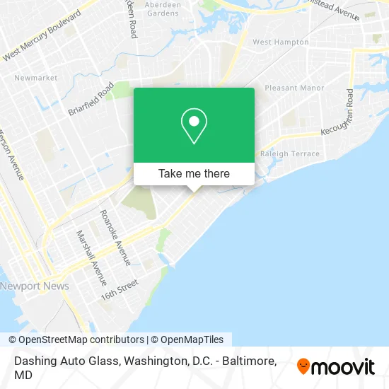 Mapa de Dashing Auto Glass