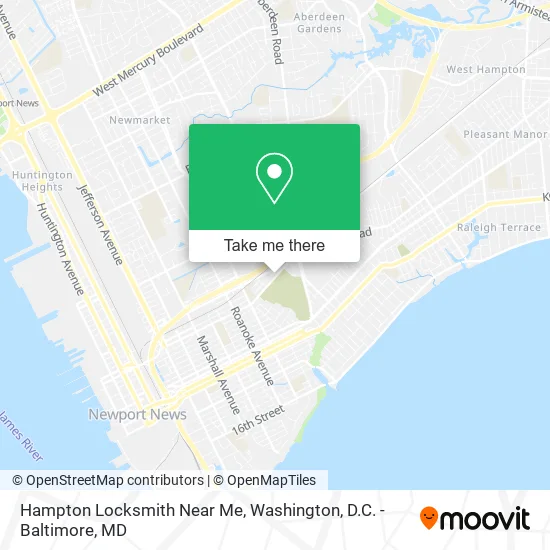 Mapa de Hampton Locksmith Near Me