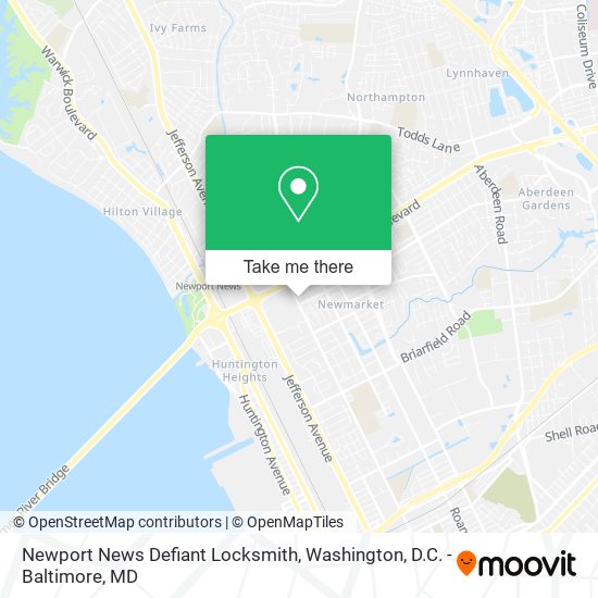 Newport News Defiant Locksmith map