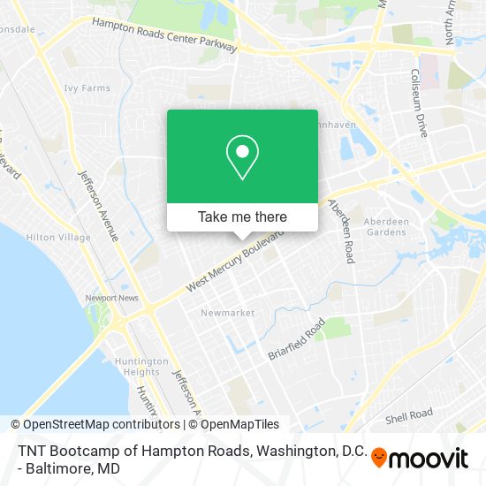 TNT Bootcamp of Hampton Roads map