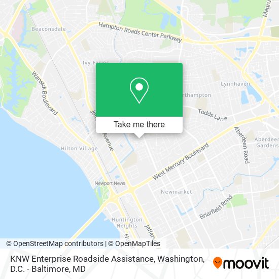 KNW Enterprise Roadside Assistance map