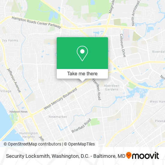 Mapa de Security Locksmith