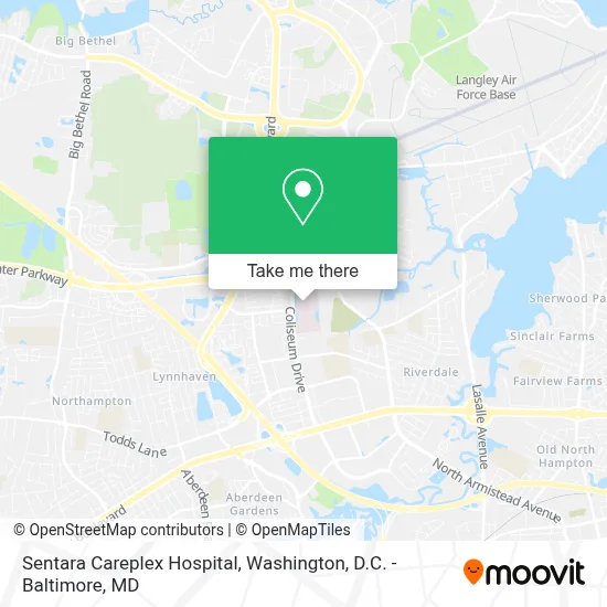 Sentara Careplex Hospital map