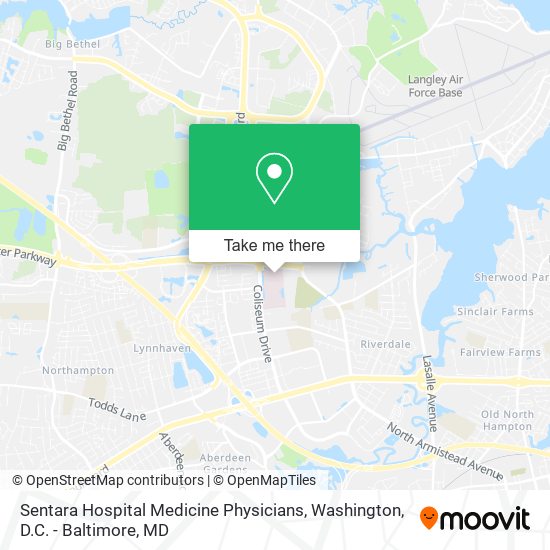 Sentara Hospital Medicine Physicians map