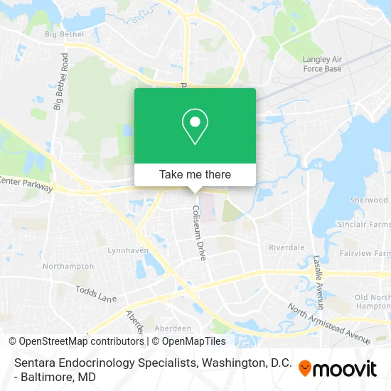 Sentara Endocrinology Specialists map