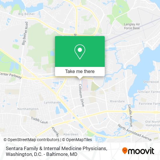 Sentara Family & Internal Medicine Physicians map