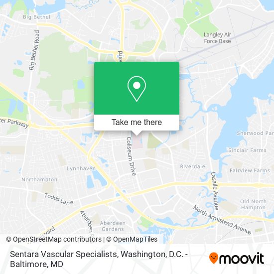 Sentara Vascular Specialists map