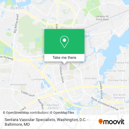 Mapa de Sentara Vascular Specialists