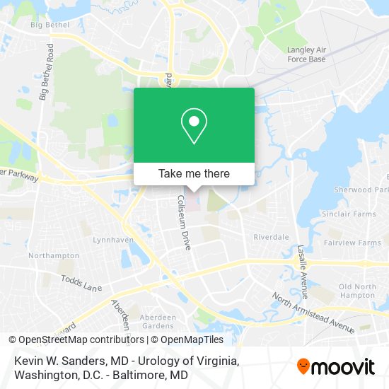 Mapa de Kevin W. Sanders, MD - Urology of Virginia