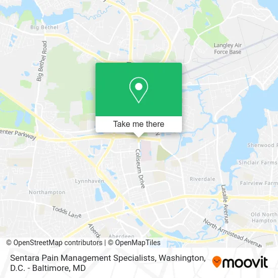 Sentara Pain Management Specialists map