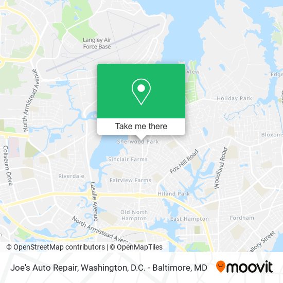 Joe's Auto Repair map