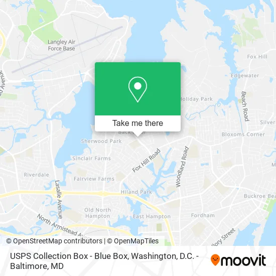 Mapa de USPS Collection Box - Blue Box