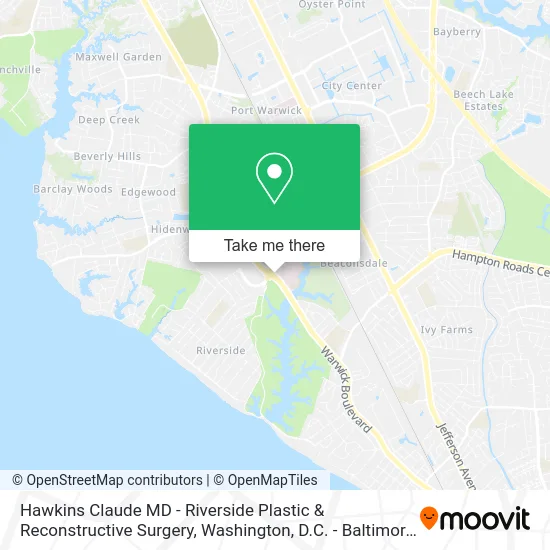 Hawkins Claude MD - Riverside Plastic & Reconstructive Surgery map