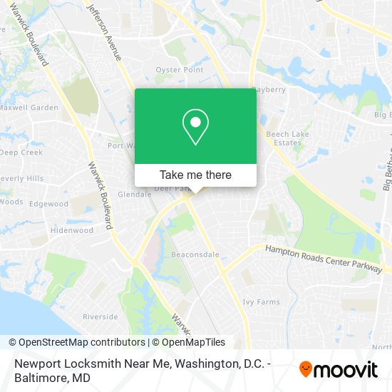 Mapa de Newport Locksmith Near Me