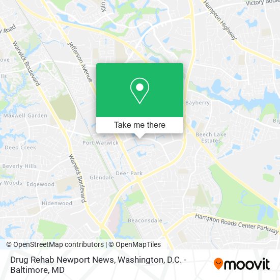 Mapa de Drug Rehab Newport News
