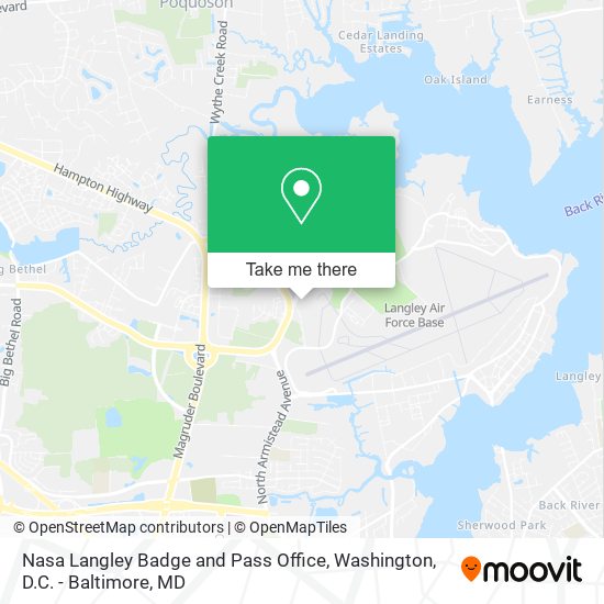 Nasa Langley Badge and Pass Office map