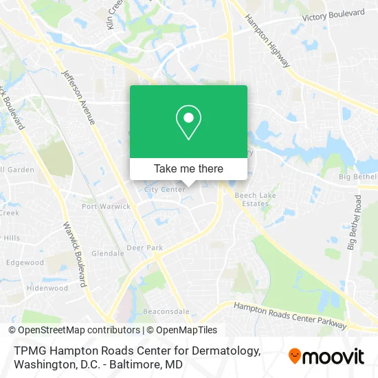 Mapa de TPMG Hampton Roads Center for Dermatology