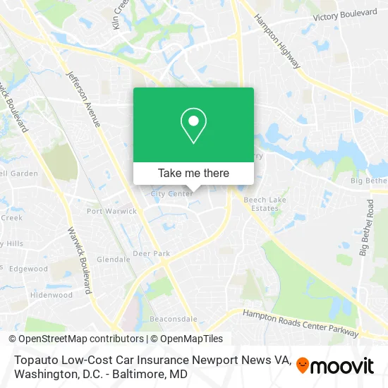 Topauto Low-Cost Car Insurance Newport News VA map