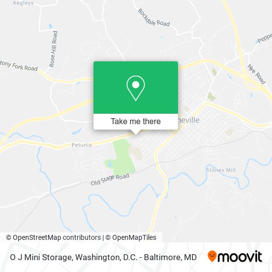 O J Mini Storage map
