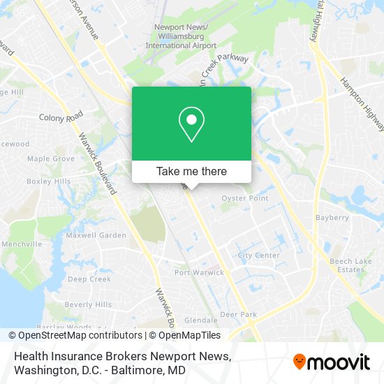 Mapa de Health Insurance Brokers Newport News