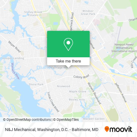 N&J Mechanical map