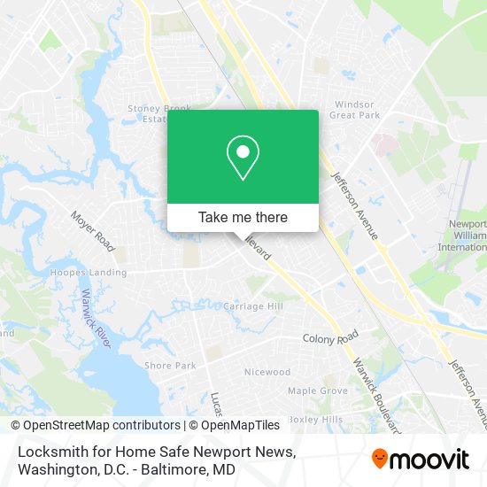Locksmith for Home Safe Newport News map