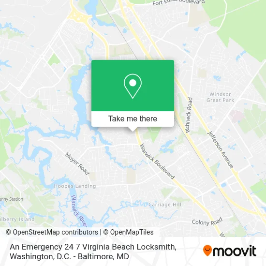 An Emergency 24 7 Virginia Beach Locksmith map