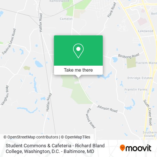 Mapa de Student Commons & Cafeteria - Richard Bland College