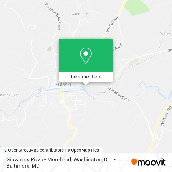 Giovannis Pizza - Morehead map
