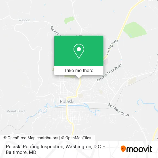 Pulaski Roofing Inspection map