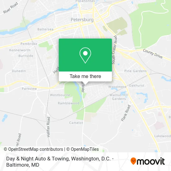 Day & Night Auto & Towing map